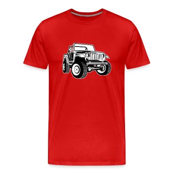 Véhicule tout-terrain / Jeep SUV 03_black white - T-shirt bio Premium Homme - rouge - Devant - Damien (186cm)