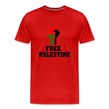 Free palestine - Männer Premium Bio T-Shirt - Rot - Vorne - Damien (186cm)