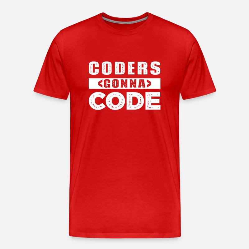 Programmier Witz - Männer Premium Bio T-Shirt - Rot