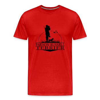 PARSON RUSSELL TERRIER Chiens de chasse Hunting Wilsigns - T-shirt bio Premium Homme - rouge - Devant - Damien (186cm)