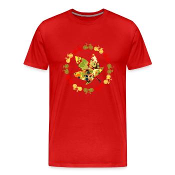 fahrrad herbst e 41 - Männer Premium Bio T-Shirt - Rot - Vorne - Damien (186cm)