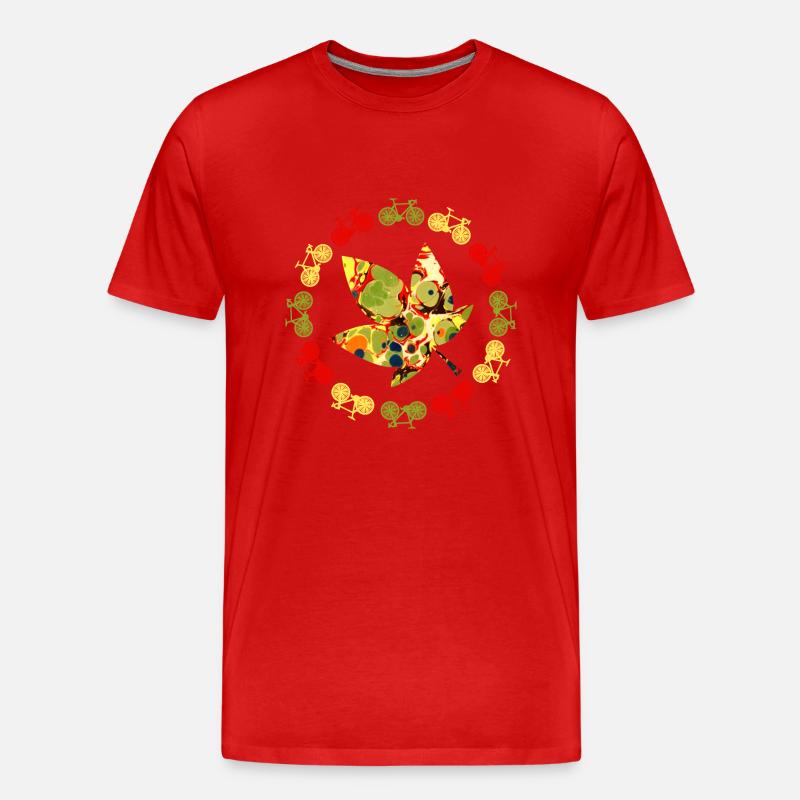 fahrrad herbst e 41 - Männer Premium Bio T-Shirt - Rot