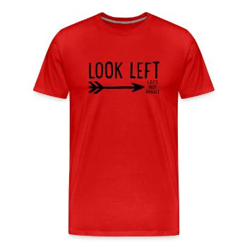 lustig - Männer Premium Bio T-Shirt - Rot - Vorne - Damien (186cm)
