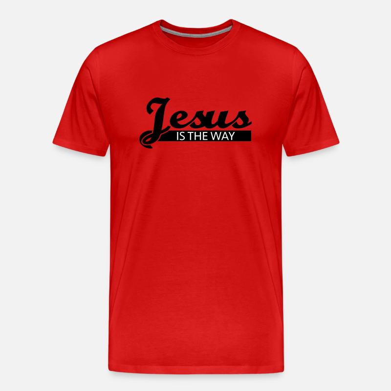 Jesus is the way - Männer Premium Bio T-Shirt - Rot
