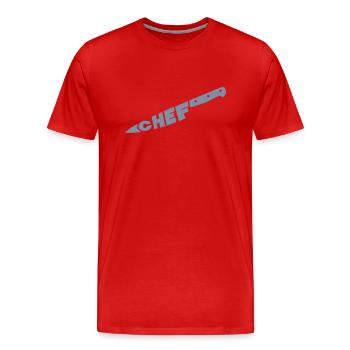 chef couteau - T-shirt bio Premium Homme - rouge - Devant - Damien (186cm)