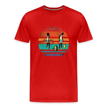 Vintage Sun Sport Colorful - Men's Premium Organic T-Shirt - red - Front - Damien (186cm)