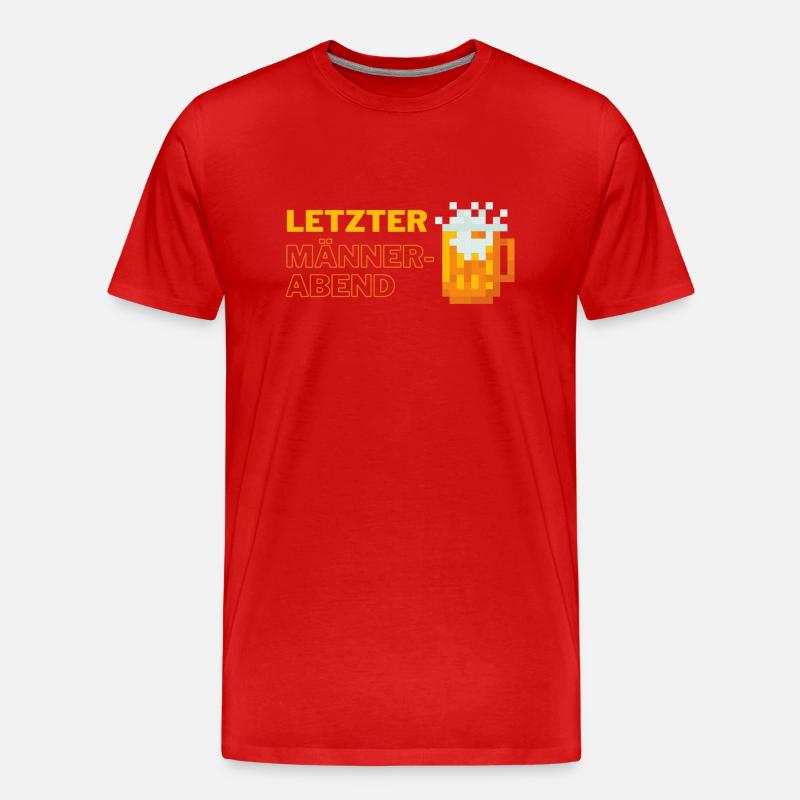 Letzter Männerabend pixel - Männer Premium Bio T-Shirt - Rot