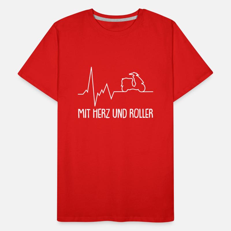 mit herz und roller Männer Premium Bio T-Shirt