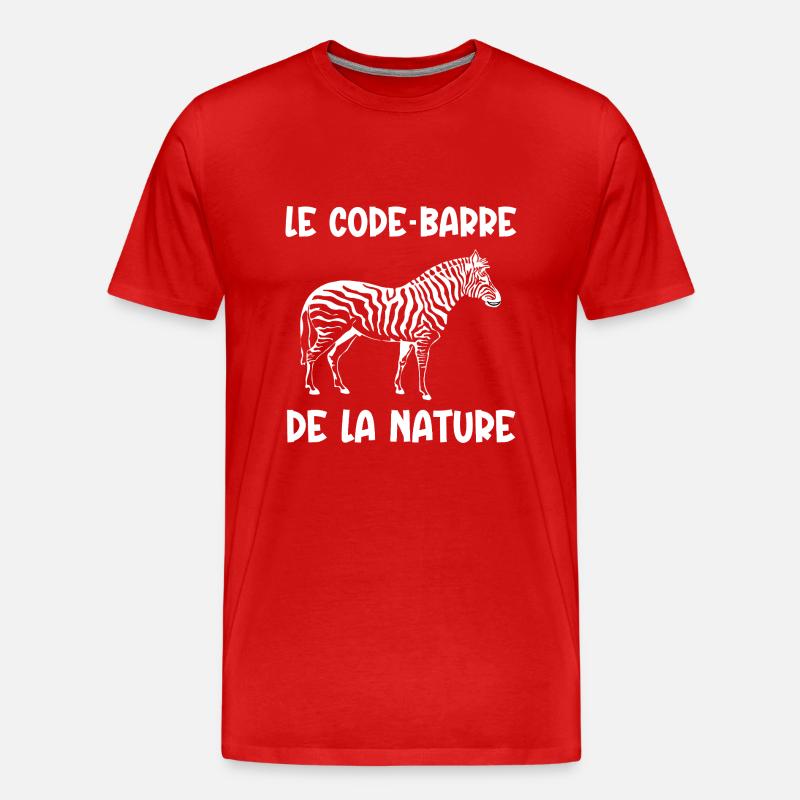 code-barre de la nature - T-shirt bio Premium Homme - rouge
