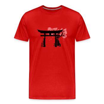 Japan - Männer Premium Bio T-Shirt - Rot - Vorne - Damien (186cm)