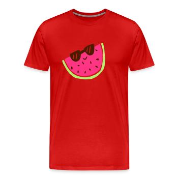 melon - T-shirt bio Premium Homme - rouge - Devant - Damien (186cm)