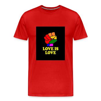 Love is love - T-shirt bio Premium Homme - rouge - Devant - Damien (186cm)