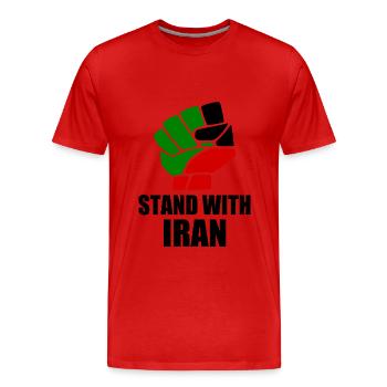 Stand with iran - Men's Premium Organic T-Shirt - red - Front - Damien (186cm)