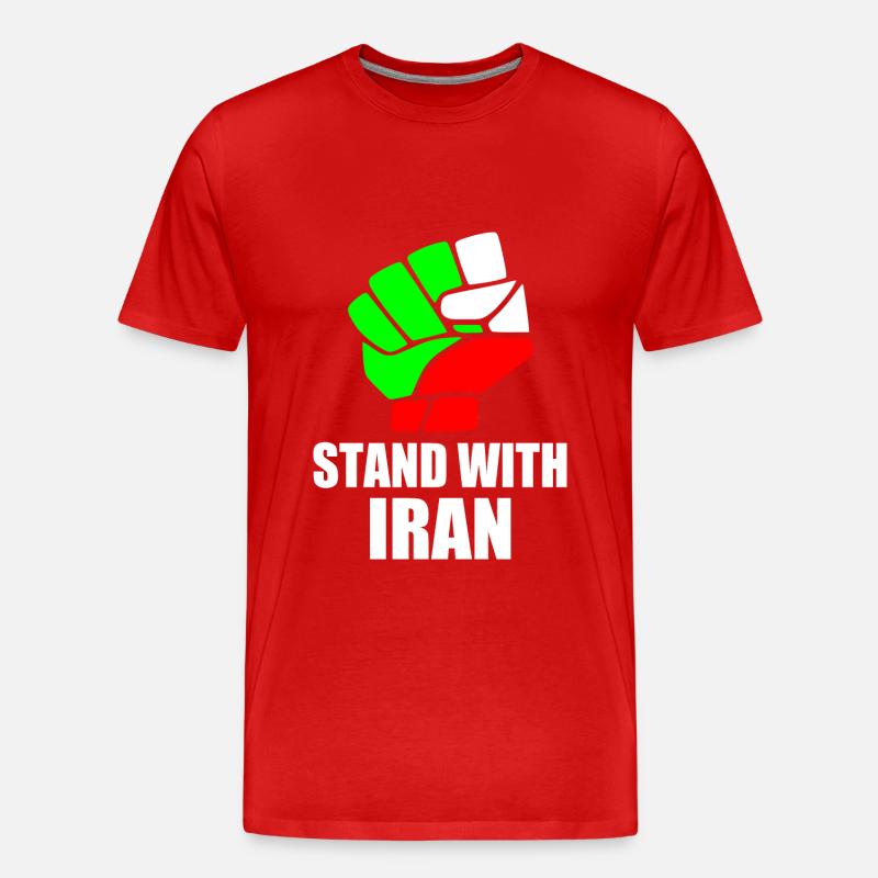 Stand with iran - Männer Premium Bio T-Shirt - Rot
