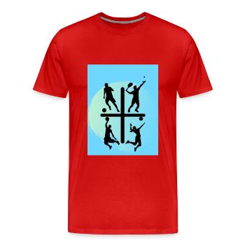 Conception sportive - T-shirt bio Premium Homme - rouge - Devant - Damien (186cm)