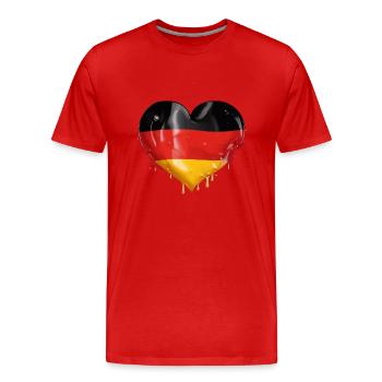DEUTSCHLAND HERZ DEUTSCHLANDFLAGGE DEUTSCHLAND - Männer Premium Bio T-Shirt - Rot - Vorne - Damien (186cm)