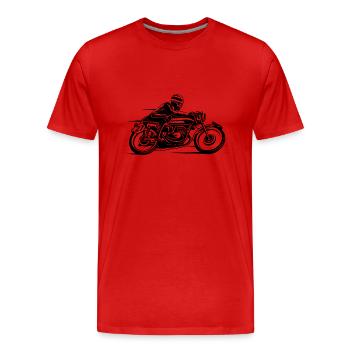 Cafe Racer Motorrad 03_schwarz - Männer Premium Bio T-Shirt - Rot - Vorne - Damien (186cm)