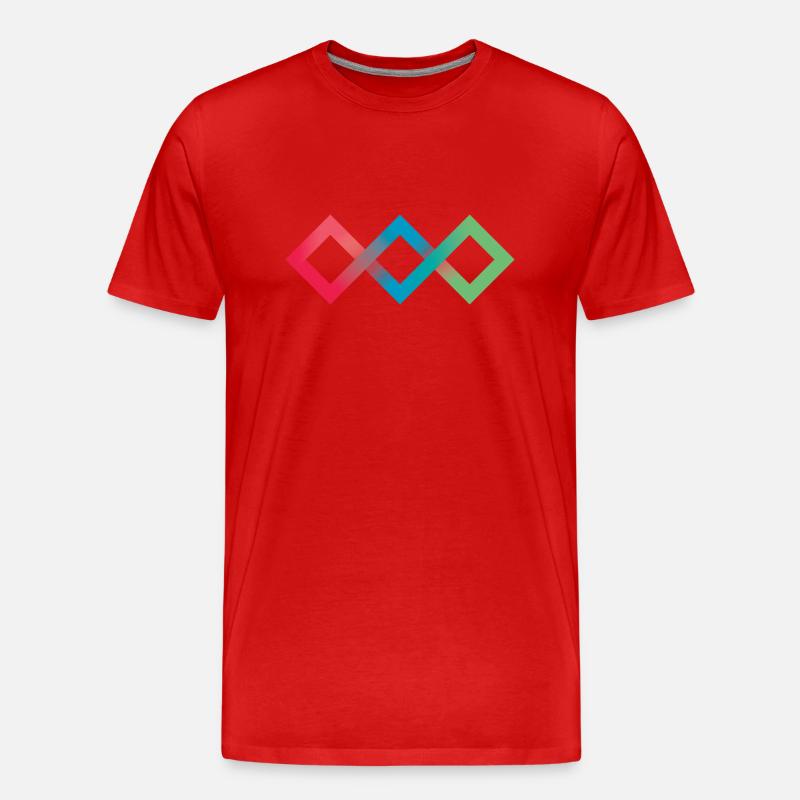 Fluo Diamanten - Männer Premium Bio T-Shirt - Rot