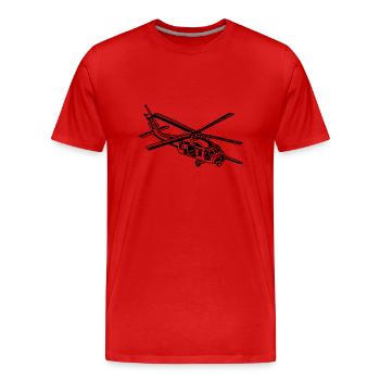 Helicopter / helicopter 01_black - Men's Premium Organic T-Shirt - red - Front - Damien (186cm)