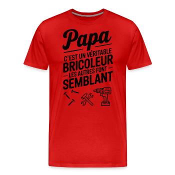 Belle idée cadeau design pour papa bricoleur - T-shirt bio Premium Homme - rouge - Devant - Damien (186cm)