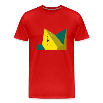 Klettern, bouldern, Sportklettern, Kletterwand - Männer Premium Bio T-Shirt - Rot - Vorne - Damien (186cm)