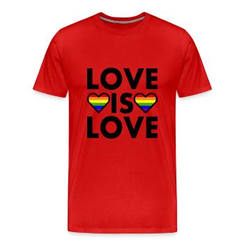 Love is love - T-shirt bio Premium Homme - rouge - Devant - Damien (186cm)