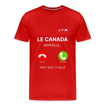 LE CANADA M'APPELLE FAUT QUE J'Y AILLE - T-shirt bio Premium Homme - rouge - Devant - Damien (186cm)