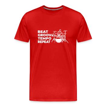 Beat Groove Tempo Repeat - T-shirt bio Premium Homme - rouge - Devant - Damien (186cm)