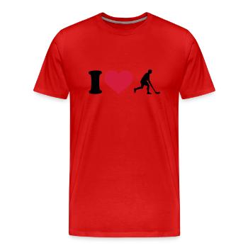 Floorball - Männer Premium Bio T-Shirt - Rot - Vorne - Damien (186cm)