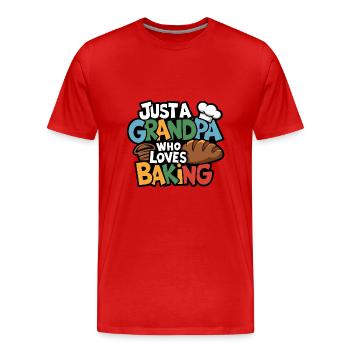 Grandpa is a baker, our grandpa likes to bake - Men's Premium Organic T-Shirt - red - Front - Damien (186cm)