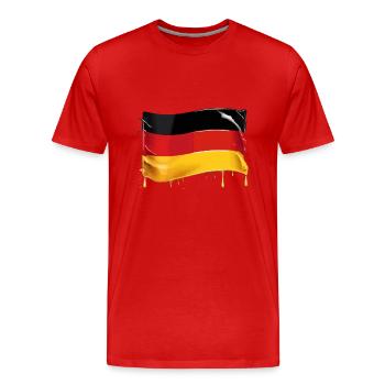 DEUTSCHLANDFLAGGE FAHNE DEUTSCHLAND - Männer Premium Bio T-Shirt - Rot - Vorne - Damien (186cm)