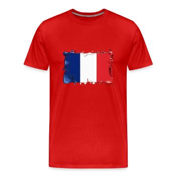 FAHNE FLAGGE FRANKREICH - Männer Premium Bio T-Shirt - Rot - Vorne - Damien (186cm)