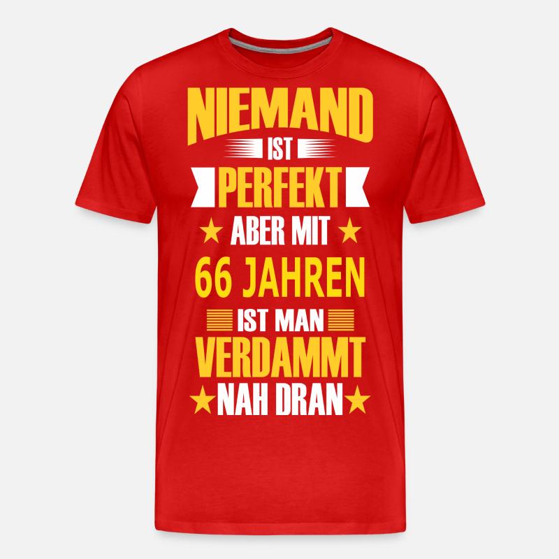 66 JAHREN - Männer Premium Bio T-Shirt - Rot