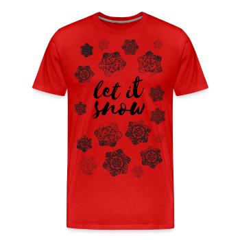 AD Let It Snow - Men's Premium Organic T-Shirt - red - Front - Damien (186cm)