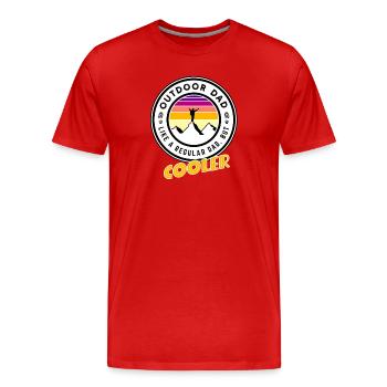 Outdoor Dad - Männer Premium Bio T-Shirt - Rot - Vorne - Damien (186cm)