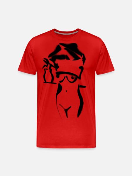 undress street art - Men's Premium Organic T-Shirt - red