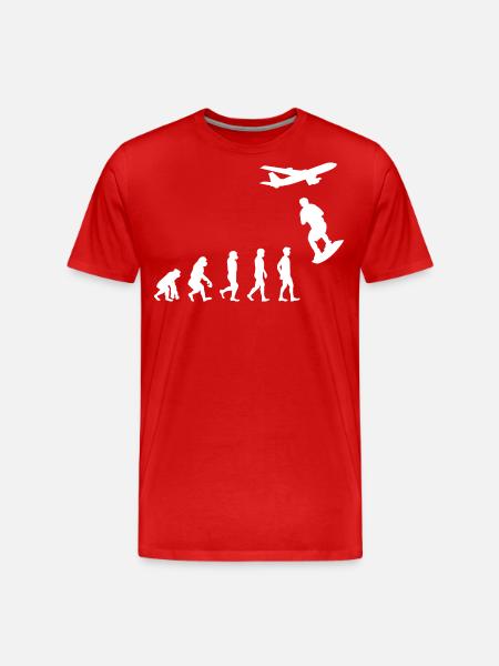 Skysurfing Skydiving Skydiver Evolution - Men's Premium Organic T-Shirt - red