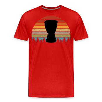 Djembe Player Schlagzeuger Musik Schlagzeug Vintage Retro - Männer Premium Bio T-Shirt - Rot - Vorne - Damien (186cm)
