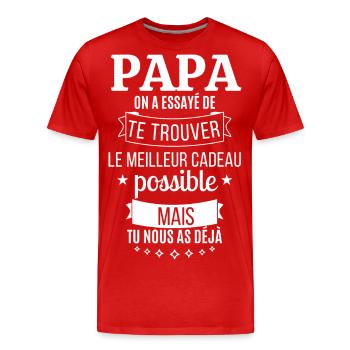 Vatertag T-Shirt - Bestes Geschenk - Männer Premium Bio T-Shirt - Rot - Vorne - Damien (186cm)