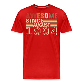 August 1994 Vintage Geburtstagsgeschenk 30 Jahre - Männer Premium Bio T-Shirt - Rot - Vorne - Damien (186cm)
