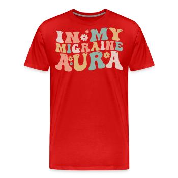 In My Migraine Aura Chronic Migraine Awareness - Men's Premium Organic T-Shirt - red - Front - Damien (186cm)