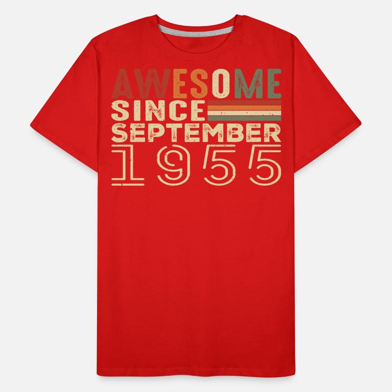 September 1955, Geburtstagsgeschenk September 1955 Männer Premium Bio T-Shirt