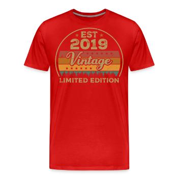 Legendary Since 2019 Birthday 2019 Vintage 2019 - Men's Premium Organic T-Shirt - red - Front - Damien (186cm)