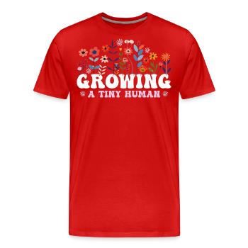 Anbau einer winzigen menschlichen Boho-Blume Blumenschwanger - Männer Premium Bio T-Shirt - Rot - Vorne - Damien (186cm)