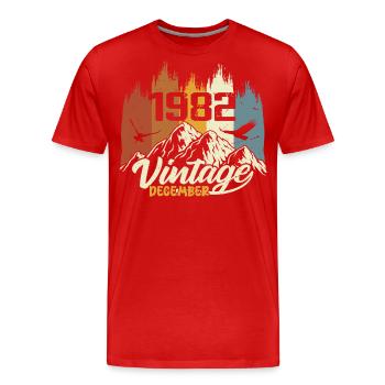 Geburtstagsgeschenk geboren im Dezember 1982 - Männer Premium Bio T-Shirt - Rot - Vorne - Damien (186cm)