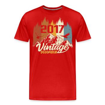 Geburtstagsgeschenk geboren im Dezember 2017 - Männer Premium Bio T-Shirt - Rot - Vorne - Damien (186cm)
