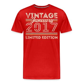 January 2017 Vintage 2017 - Birthday January 2017 - Men's Premium Organic T-Shirt - red - Front - Damien (186cm)