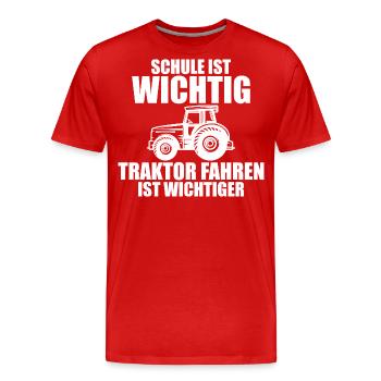 tracteur Trekker Tractor School Dire Cadeau - T-shirt bio Premium Homme - rouge - Devant - Damien (186cm)