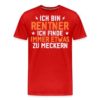 Rentner immer etwas zu meckern lustig - Männer Premium Bio T-Shirt - Rot - Vorne - Damien (186cm)