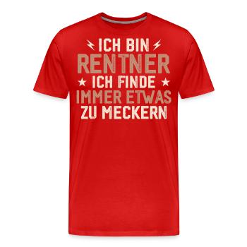 Rentner immer etwas zu meckern lustig - Männer Premium Bio T-Shirt - Rot - Vorne - Damien (186cm)